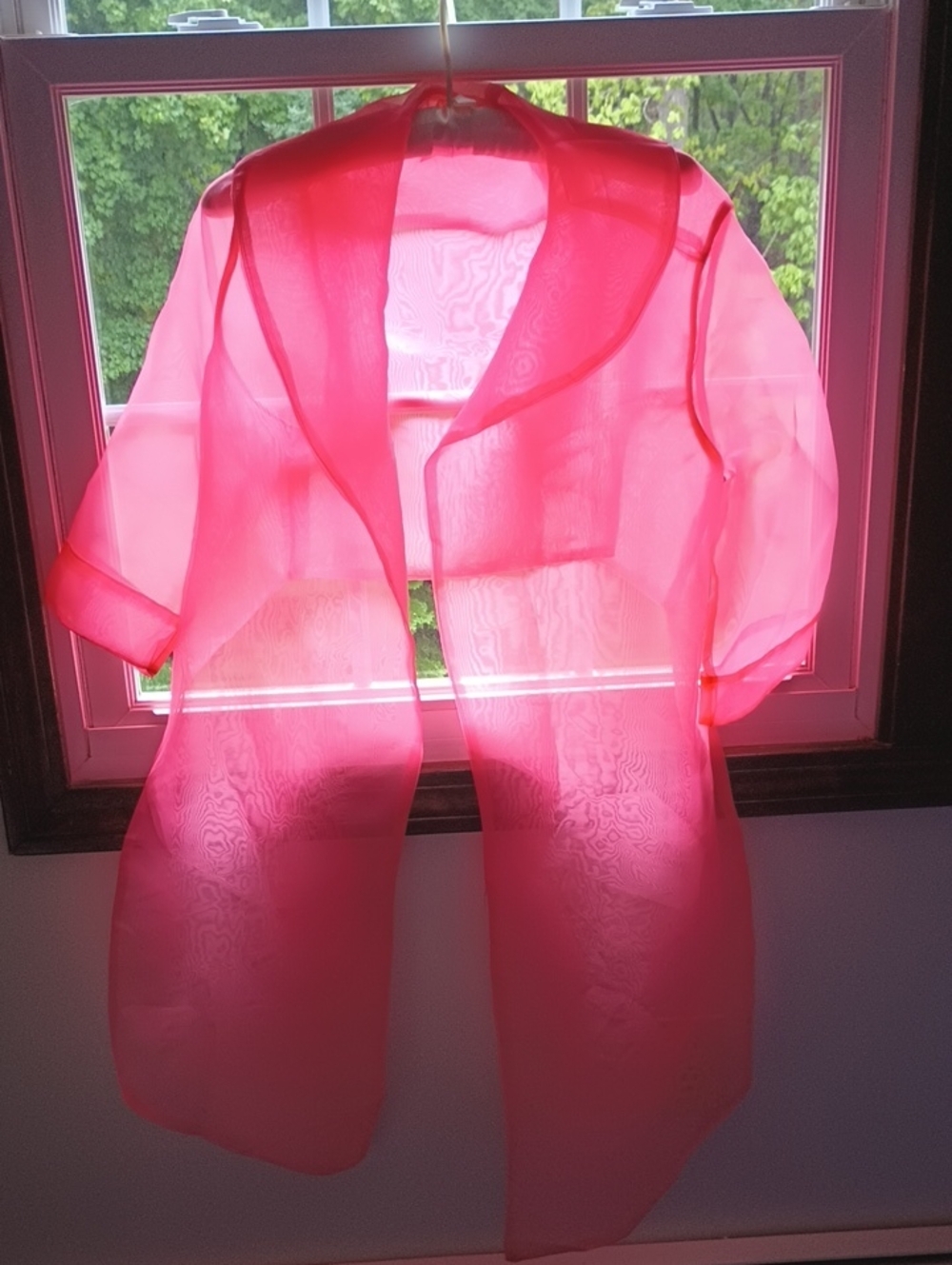 Sheer Hot Pink Duster Jacket